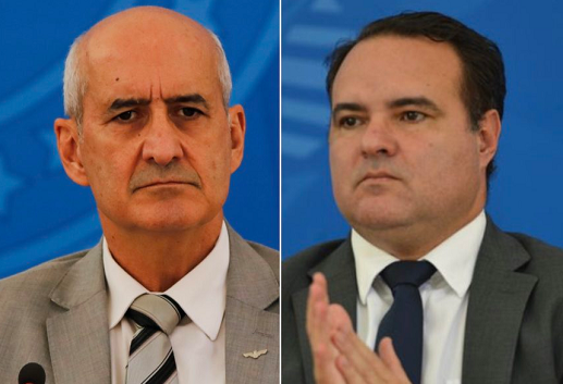 Os ministros Luiz Eduardo Ramos (Secretaria de Governo) e Jorge Oliveira (Secretaria Geral) decidiram hoje fazer testes de covid-19 na manhã que Bolsonaro anunciou estar infectado (Foto: Reprodução)