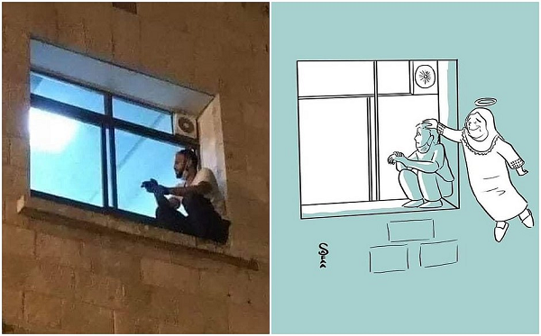 Al Jazeera, Jihad visitou a mãe pela janela do quarto do hospital todos os dias até a data da morte dela (Foto: Reprodução | Twitter | Mohamad Safa)