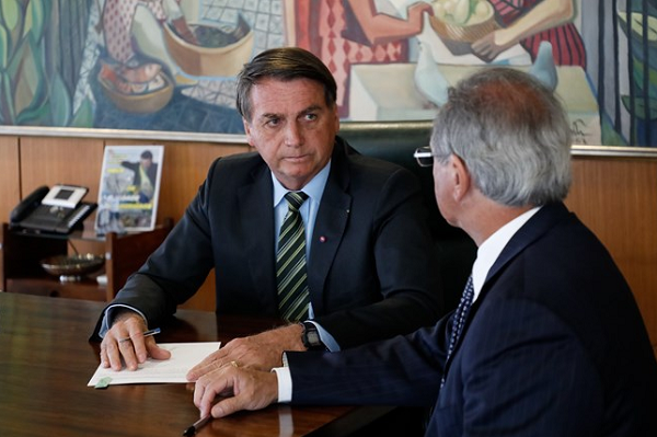 Presidente Jair Bolsonaro e o ministro da Economia, Paulo Guedes (Foto: Reprodução)