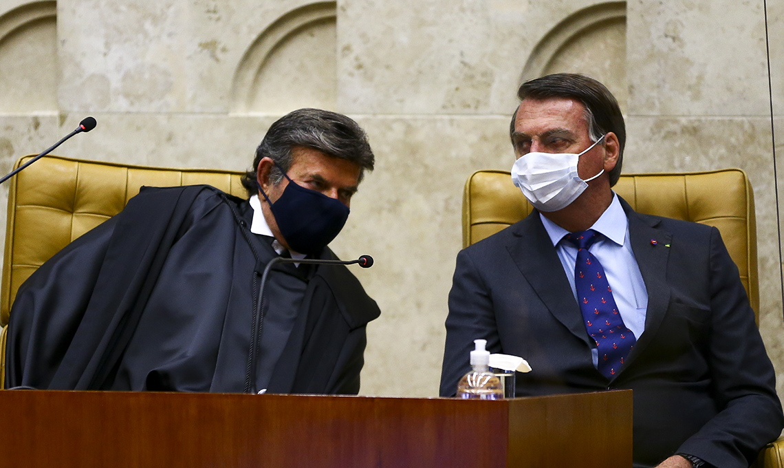 Bolsonaro e o recém eleito presidente do STF, ministro Luiz Fux - Foto: Marcelo Camargo/Agência Brasil