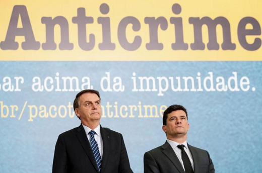 presidente Jair Bolsonaro e o ex-ministro da Justiça Sergio Moro (Foto: Reprodução)