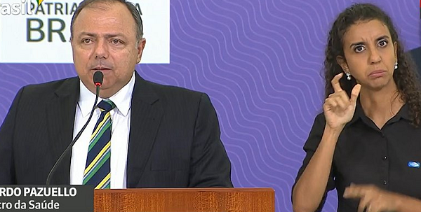 Ministro da Saúde, Eduardo Pazuello (Foto: Reprodução)