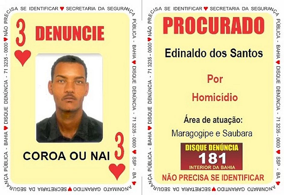 Suspeito de liderar o tráfico de drogas nas cidades de Maragogipe, Saubara e São Roque, Ednaldo dos Santos, o Coroa (Foto: Divulgação | SSP-BA)