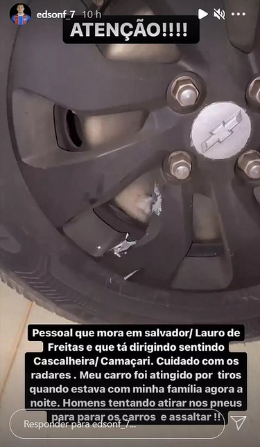 Nas redes sociais, Edson contou o susto que sofreu (Foto: Reprodução | Instagram)