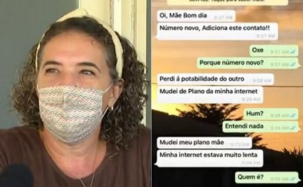 Érica Soledade conseguiu contragolpear o golpista, fazendo-o colocar R$ 20 de crédito no celular dela (Foto: Reprodução)