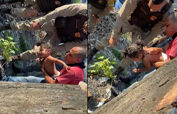 Soldado Copque realizou manobra de Heimlich, retirando das vias aéreas superiores da menina uma moeda de cinco centavos (Foto: Reprodução)
