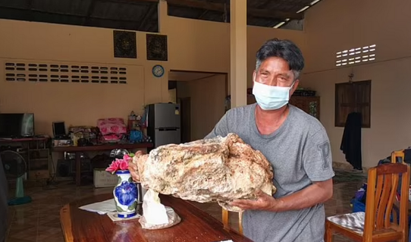 Massa encontrada por Narong pesa 30 kg e pode valer até um milhão de libras esterlinas, aproximadamente R$ 7,46 milhões (Foto: Reprodução)