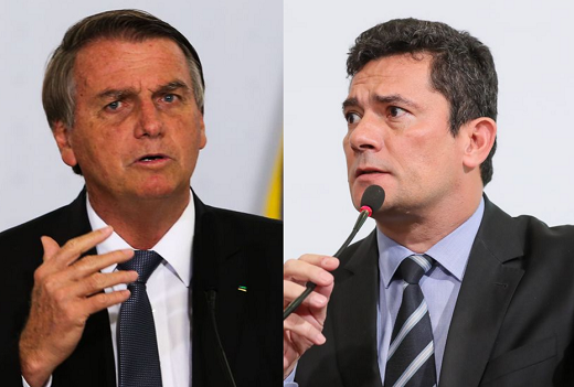 Presidente Jair Bolsonaro e o ex-ministro da Justiça Sérgio Moro (Foto: Agência Brasil)