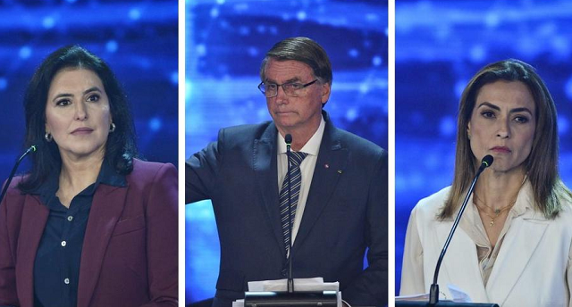 Tebet e Soraya (à direita) reforçaram o caráter misógino de Bolsonaro durante o debate (Foto: Reprodução/Band)