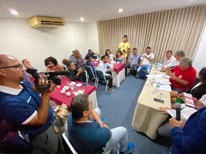 Coletiva de Imprensa da coordenação de Campanha de Jerônimo Rordrigues (PT), que aconteceu na manhã desta terça-feira, 11 - Foto Divculgação