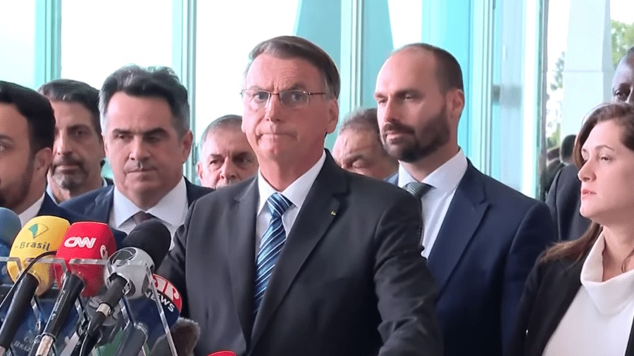 Mandatário derrotado fez pronunciamento curto e vazio; coube ao ministro da Casa Civil, Ciro Nogueira, anunciar início do processo de transição - Foto: Reprodução