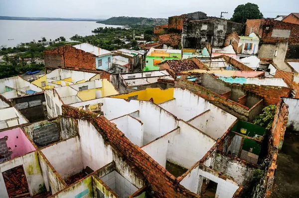 Bairros foram 'afundados' por ações da Braskem em Maceió (Foto: Reprodução/Observatório da Mineração)