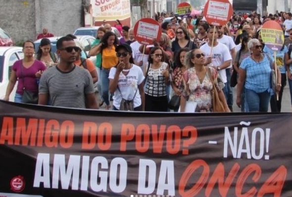 Questionada sobre o fim da greve, a presidente do sindicato ressaltou que não há uma previsão e que só deve encerrar quando houver um diálogo com a prefeitura (Foto: SISPEC)