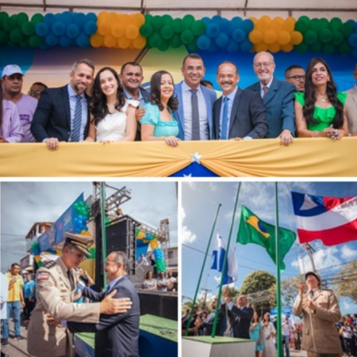 A festa cívica contou com a presença do prefeito Elinaldo Araújo, além de várias autoridades públicas que, junto com a população camaçariense, festejaram a data (Foto: Divulgação)