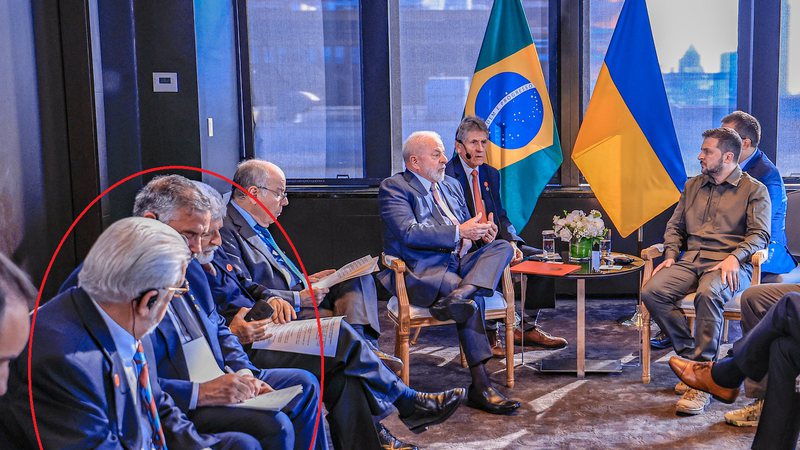 Jaques Wagner ficou em um canto durante reunião entre Lula e presidente Ucraniano - Bnews - Divulgação Ricardo Stuckert - PR