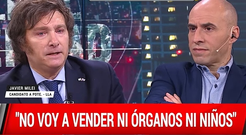 Milei foi entrevistadona última quinta-feira (26) no canal A24 - Foto: Divulgação - A24