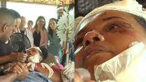 Uma das sete sobreviventes da tragédia foi ao velório de mãe e filha deitada numa maca - Bnews - Divulgação Reprodução - TV Bahia
