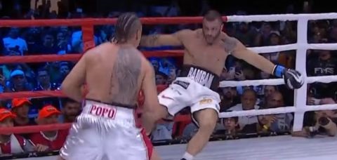 Bambam havia prometido chocar o mundo com seu desempenho na luta, mas não teve chance sequer de disparar um golpe. Foto: Reprodução/Combate/Fight Music Show