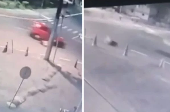 Homem empurrou mulher e filho do carro em movimento (Foto: Reprodução)