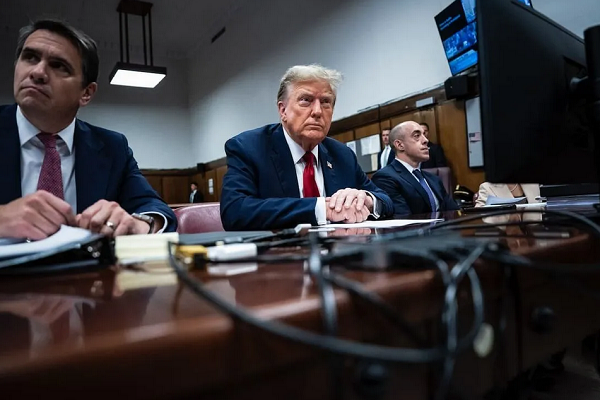 Julgamento do ex-presidente Donald Trump (Foto: Jabin Botsford/AFP)