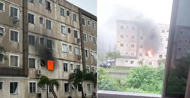 Testemunhas informaram que antes, uma discussão entre o ex-casal aconteceu e em seguida o homem colocou fogo no local (Foto: Divulgação Reprodução/Redes Sociais)