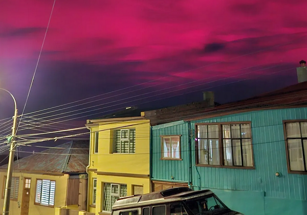 Céu ficou rosa no Chile (Foto: Reprodução)