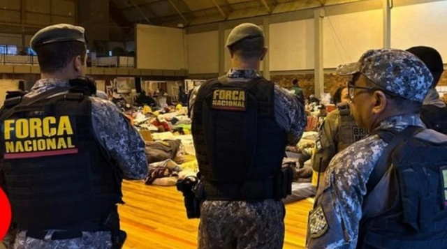 Força Nacional passará a atuar em abrigos no RS (Foto: Força Nacional/MJSP)