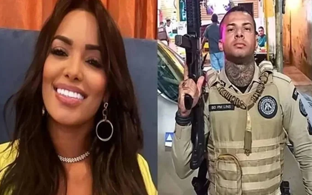 Policiais militares Clézio Santana Lins, conhecido como Lins Santana, e Flora Machado, são influenciadores digitais (Foto: Reprodução)
