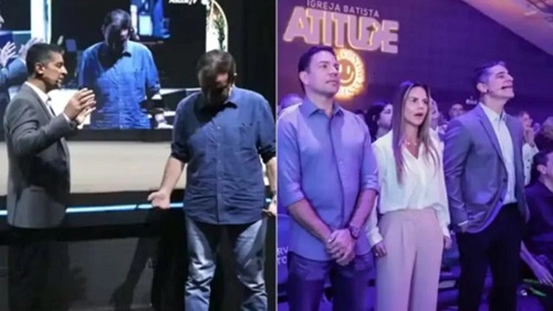 Josué Valandro Jr, abençoou os dois candidatos na mesma igreja em questão de horas. A Igreja Batista Atitude, na Barra da Tijuca, deve favores aos dois candidatos. Créditos: Reprodução - Redes sociais
