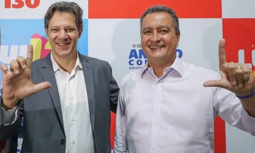 Rui Costa ao lado de Fernando Haddad - Foto: Ricardo Stuckert - Divulgação