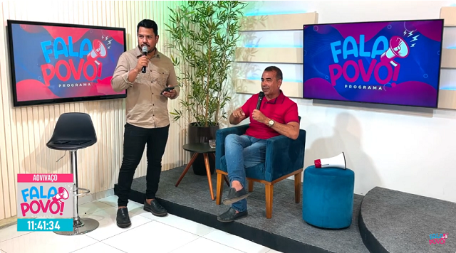 Vereador Júnior Borges (União) durante entrevista ao programa Fala Povo (Foto: Reprodução)