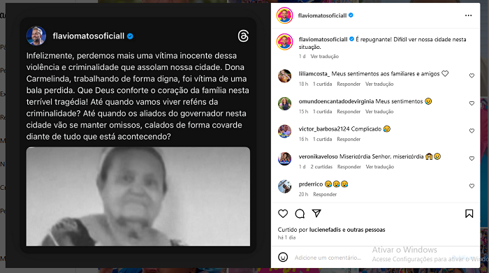 Flávio Matos (União), candidato de Elinaldo à prefeitura, utilizou o triste episódio como combustível para criticar seus adversários e fortalecer sua campanha eleitoral (Foto: Print/Redação CFF)