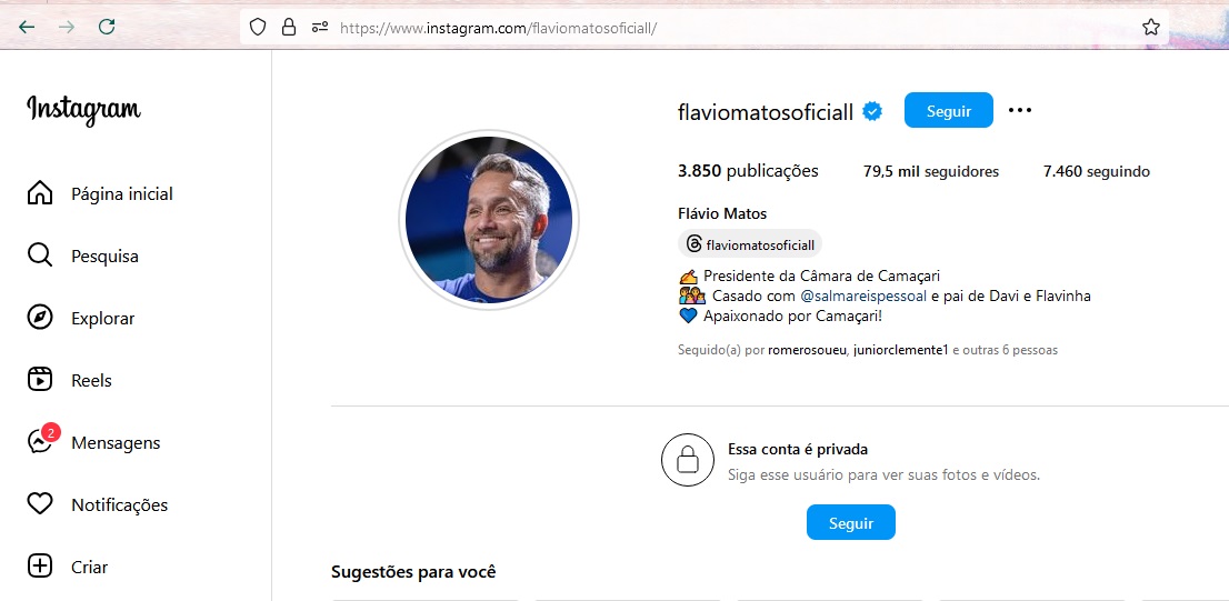 O que Flávio Matos chama de 'ataques' nas suas redes socias, na verdade são centenas de comentários em suas postagens cobrando um posicionamento dele - Print da Rede do vereador