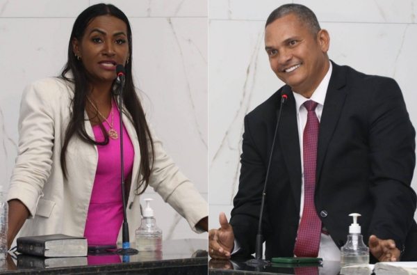 Os vereadores Dentinho do Sindicato (PT) e Professora Angélica (PP) - Fotomontagem CFF/Divuulgação