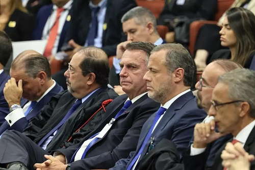  Bolsonaro acompanhou o julgamento sentado na primeira fileira. Foto: Divulgação/STF