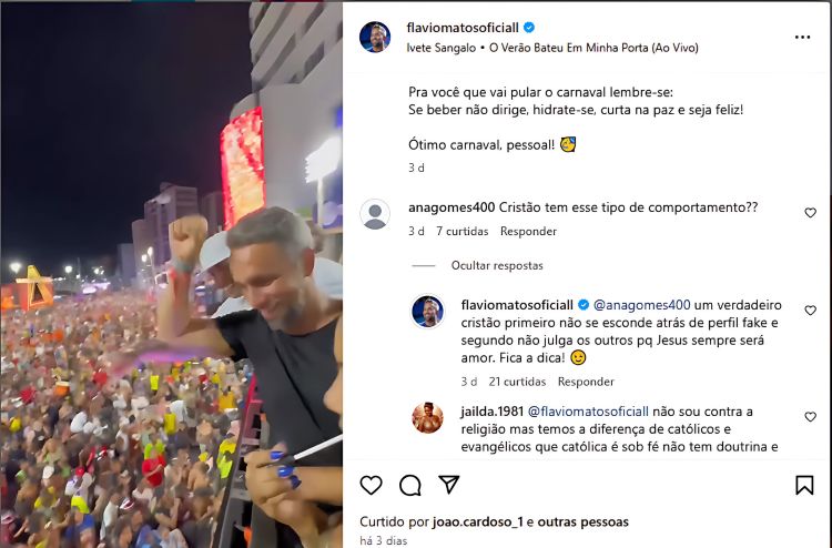 Flávio Matos desfazendo o discurso que fez ao eleitorado evangélico, durante a campanha eleitoral de 2024 – Divulgação