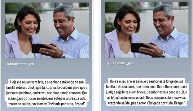 Michelle parabeniza Braga Netto por aniversário (Foto: Reprodução/Redes Sociais)