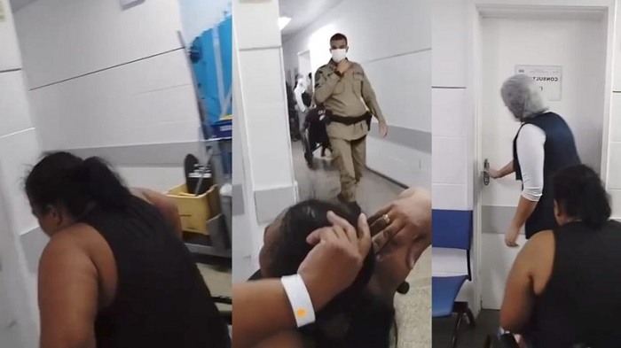Em vídeo divulgado pelo marido da vítima é possível escutar ambos pedindo por atendimento