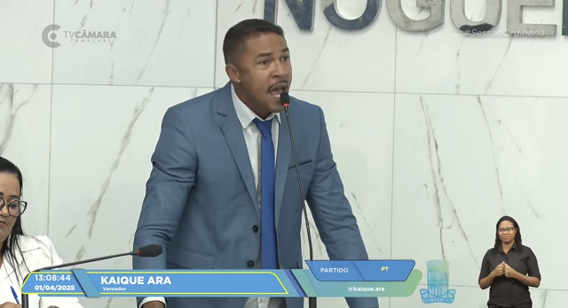 Vereador mais jovem da Casa Kaique Ara (PT) (Foto: Print/Redação)