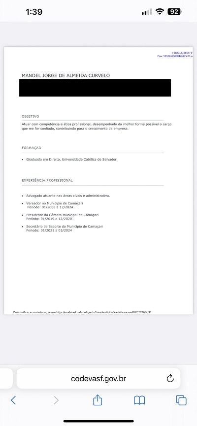 Fonte: Site da CODEVASF/Juazeiro da Bahia