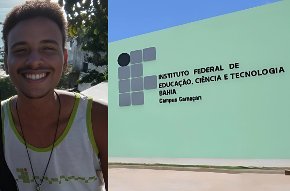 Yuri Machado dos Santos, estudante do 4º ano do curso técnico de Eletrotécnica do IFBA Camaçari (Foto: Montagem)
