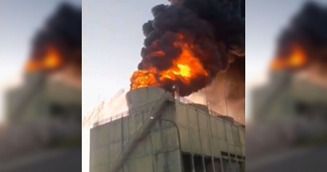 Fogo começou quando trabalhadores realizavam uma manutenção no local (Foto: Reprodução)