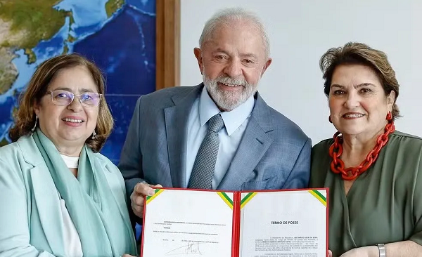 Lula, Cida Gonçalves e Márcia Lopes (Foto: Ricardo Stuckert/PR)