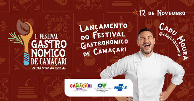Evento contará com a presença do renomado chef Cadu Moura (Foto: Divulgação)
