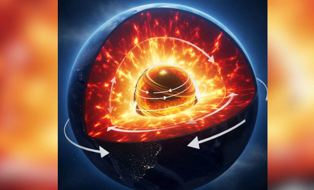 Estudo revela que o núcleo da Terra pode ter parado de girar. Saiba como isso afeta o planeta - Imagem gerada por IA
