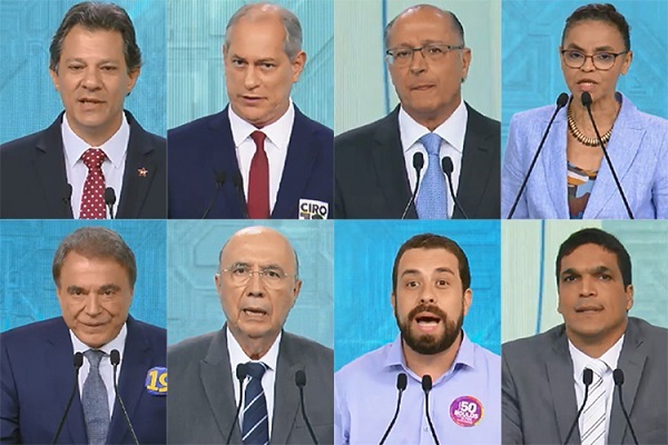 Debate com os candidatos à Presidência da República (Foto: Reprodução)