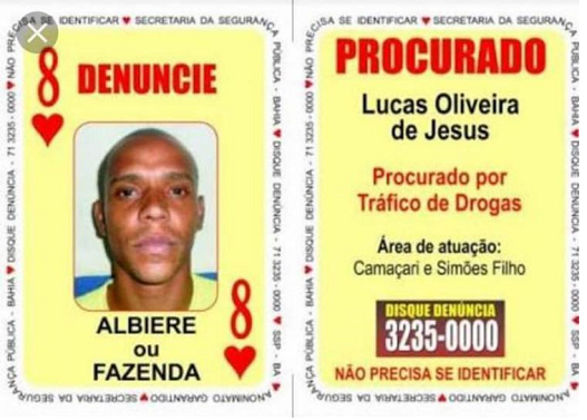 Albiere era procurado por tráfico de drogas e também tinha envolvimento com homicídios e roubos (Foto: Divulgação | SSP-BA) Albiere era procurado por tráfico de drogas e também tinha envolvimento com homicídios e roubos (Foto: Divulgação | SSP-BA)