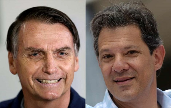 Presidenciáveis Jair Bolsonaro (PSL) e Fernando Haddad (PT) (Foto: Reprodução)