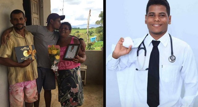 João recentemente concluiu o curso de Medicina na Universidade Federal do Sergipe (UFS) e será o novo médico de seu povoado (Foto: Reprodução)