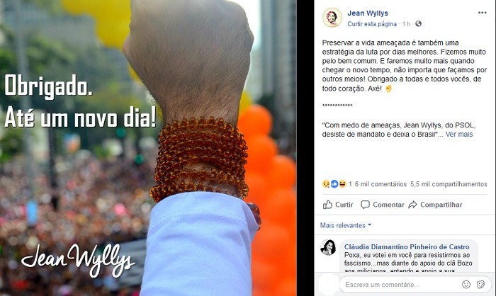 'Preservar a vida ameaçada é também uma estratégia da luta por dias melhores', diz político em uma publicação no Facebook (Foto: Print | Rede Social) 'Preservar a vida ameaçada é também uma estratégia da luta por dias melhores', diz político em uma publicação no Facebook (Foto: Print | Rede Social)